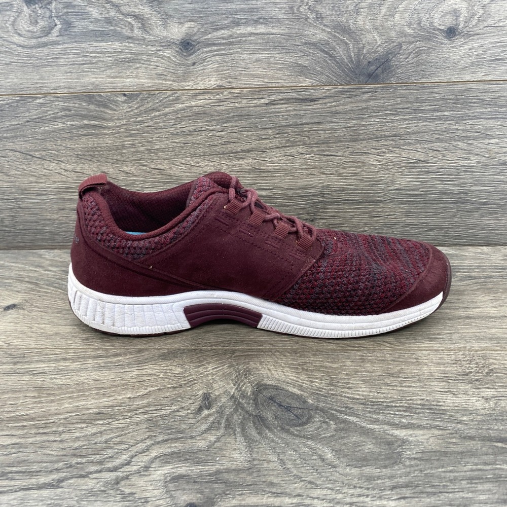 Orthofeet 845 Walking Shoes Women 10 Burgundy Knit Suede Orthopedic Sneakers - Picture 7 of 10
